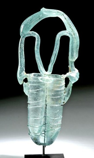 Roman Glass Double Unguentarium - Tiered Bale Handle