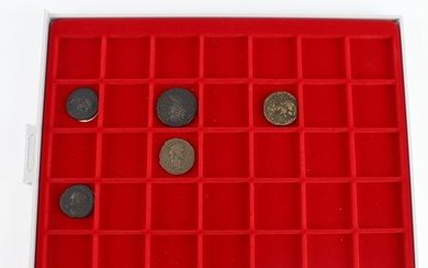 Roman Imperial & Provincial bronze coins (5) in a Lindner tr...