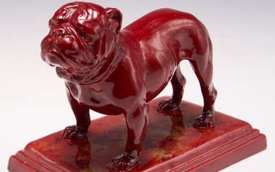 Royal Doulton Flambe Standing Bulldog Figurine.