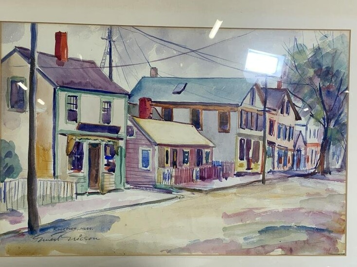 SAMUEL ERICSON Signed Watercolor of House Fronts