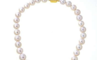 SOUTH SEA PEARL & 18KT GOLD CLASP NECKLACE, L 17"