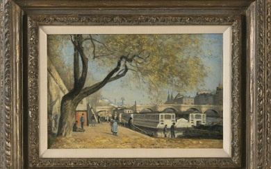 ATTRIBUTED TO STANISLAS LÉPINE (France, 1835-1892), "Paris, Quai de Bercy"