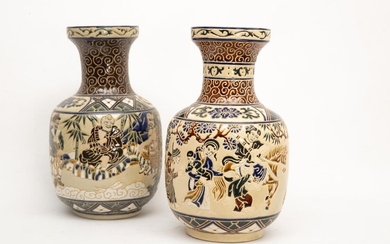 SUITE OF TWO (2) GRES VASES IN THE...