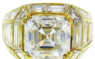 Sabbadini Diamond Yellow Gold Ring, 3.23 Carat GIA