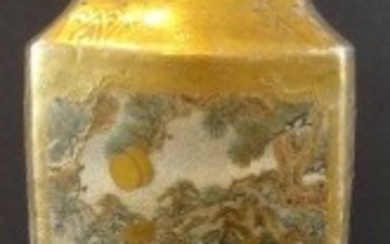 Satsuma-Vase, älter, tw. berieben, H-35 cm, Rand mit kurzen Haarriss