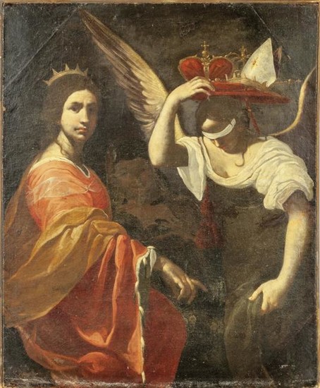 Scuola toscana sec.XVII "Scena allegorica" olio