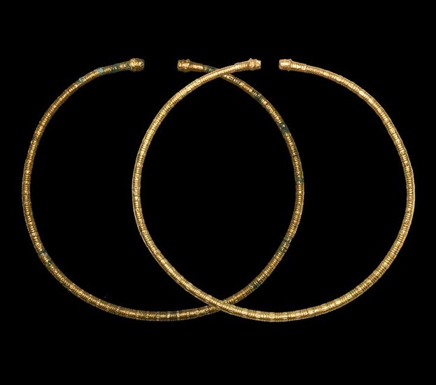 Scythian Gold Clad Torc Pair
