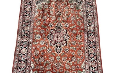 Semi Antique Persian Silk Carpet, Tabriz 6' 8" x 4' 2"