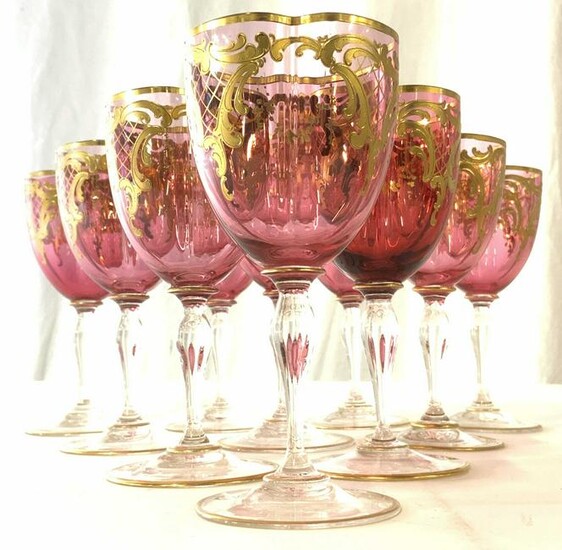 Set 10 Venetian Glass Stemware