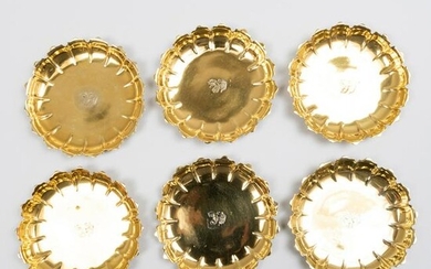 Set of Six George II Silver-Gilt Dishes