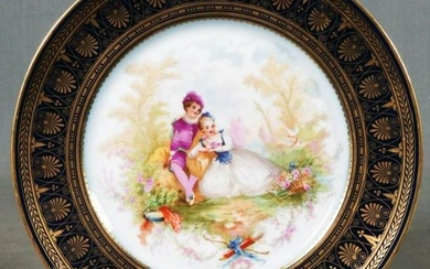 Sevres Plate Of Couple In Meadow