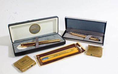 Sheaffer Brass Imperial fountain pen, with 14k gold nib, together with a Platinum ballpoint pen