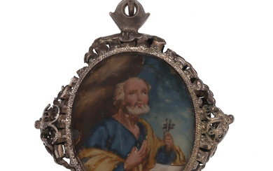 Silver locket pendant, 18th Century.
