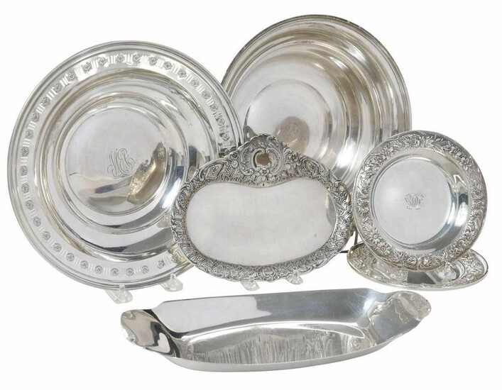 Six Silver Table Items