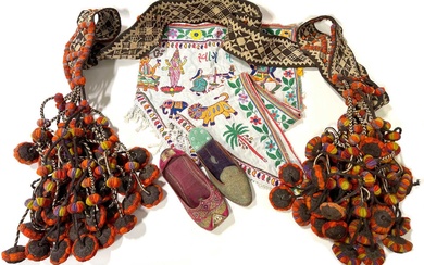 Small collection of assorted Ethnic clothing and embroidered animal ornaments