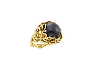Solange Azagury-Partridge Gold, Black Onyx and Diamond Ring