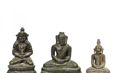 Sri Lanka, a seated Tirthankara, Thailand, a bronze seated Buddha and Thailand, seated Buddha, 16th-18th century;