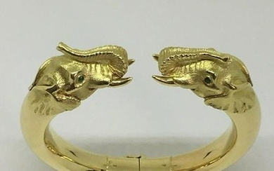 Stunning French Gay Freres 18K Yellow Gold Elephant