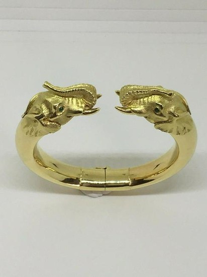 Stunning French Gay Freres 18K Yellow Gold Elephant