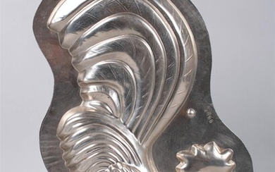 TIN ROOSTER CHOCOLATE DESSERT MOLD, LATE 19TH/EARLY 20TH CENTURY