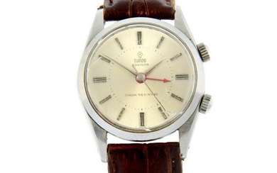 TUDOR - an Advisor alarm wrist watch. Stainless steel case with engraved case back. Case width 34mm.