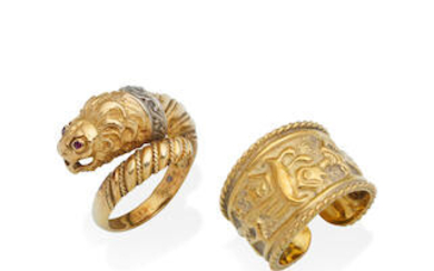 TWO 18CT GOLD RINGS
