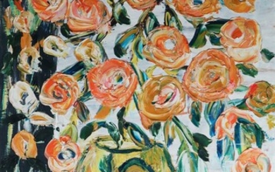 Tania Gordon (Russian 20th Century) Still Life Orange Flowers in Vase