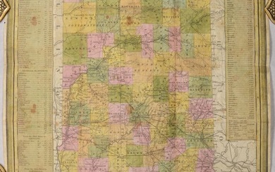 "The Tourist's Pocket Map of the State of Indiana Exhibiting Its Internal Improvements Roads Distances &c.", Mitchell/Young