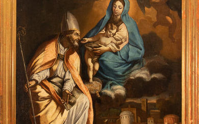 The Virgin appearing to San Sicilien, Italian school of the s. 17th C.