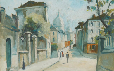 Theo Champion, German 1887-1952 - View of Montmartre; oil on...