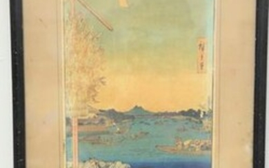 Three 19th C. Japanese woodblock prints, Japanese
