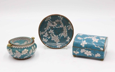 Three Chinese Cloisonne Table Articles