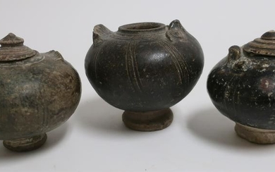 Three Khmer Lime Pots