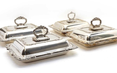 Three silver plated tureens and covers