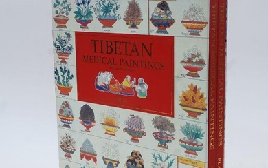 Tibetan Medical Paintings, Illustrations to the Blue Beryl treatise of Sangye Gyamtso (1653-1705), Plates and Text, 2 Vols., Foreword by the Fourteenth Dalai Lama, Introduction by Fernand Meyer, folio, full red cloth with gilt lettering, in...