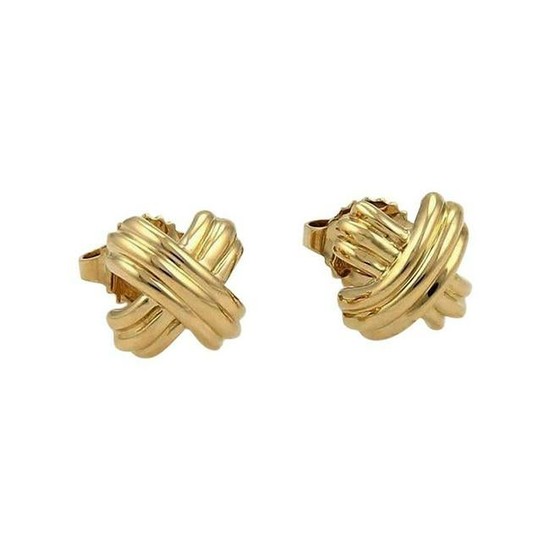 Tiffany & Co. Signature X Earrings 18 Karat Yellow Gold