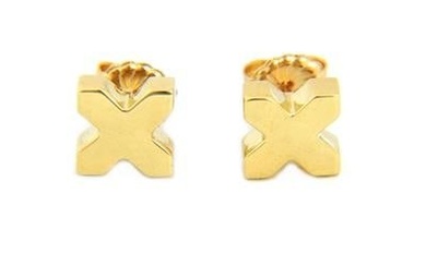 Tiffany & Co. Vintage 18k Yellow Gold X Stud Earrings