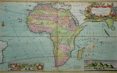 To the Right Honourable Charles Earl of Peterborow, and Monmouth, & c., This Map of Africa, According to ye newest and most exact observations.