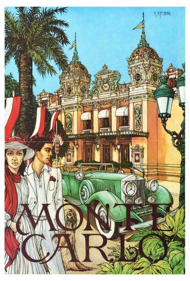 Travel Poster Monte Carlo Rolls Royce Monaco Casino