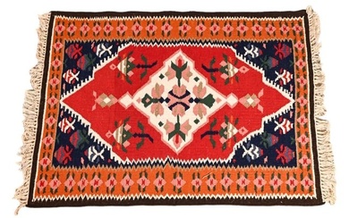 Turkish Red Oushak Hand Knotted Area Rug