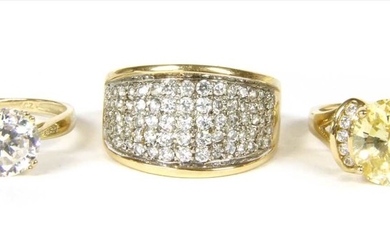 Two 14ct gold cubic zirconia rings