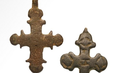 Two Byzantine Bronze Crosses