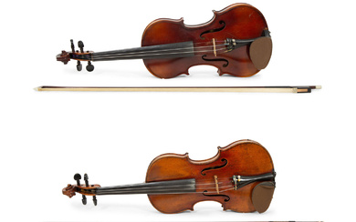 Two Cased Violins with Bows