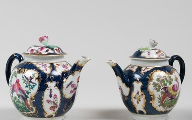 Two Worcester Porcelain 'Blue Scale' Teapots and Covers