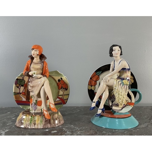 Two figures comprising "Young Clarice Cliff" by Kevin Franci...
