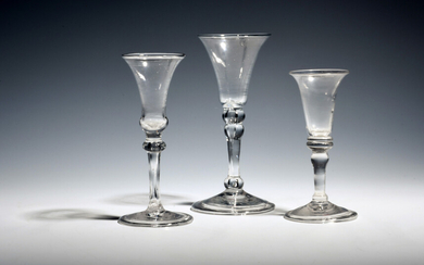 Two small gin glasses c.1730