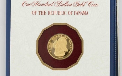UNITED STATES FRANKLIN MINT GOLD 1975 ONE HUNDRED BALBOA, REPUBLIC OF PANAMA COIN