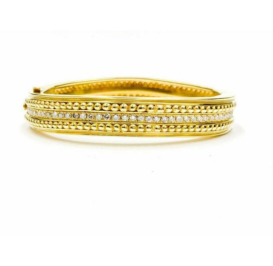 Vahe Naltchayan 18K Yellow Gold Diamond Bangle Bracelet