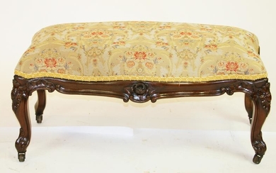 Victorian Bench with Embroidered Seat