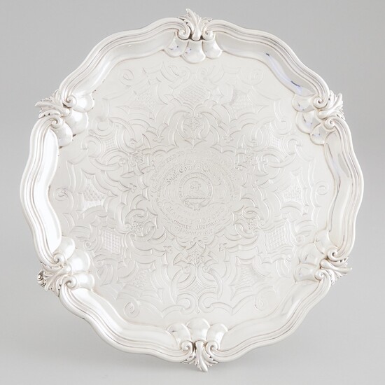 Victorian Silver Shaped Circular Salver, Charles Reily & George Storer, London, 1841